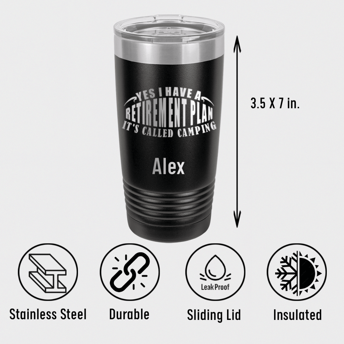 Unique Personalized My Retirement Plan Is Camping Tumbler Customized Retirement Tumblers Gifts for Men by Groovy Guy