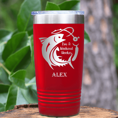 Red Fishing Tumbler With My Side Gig Design