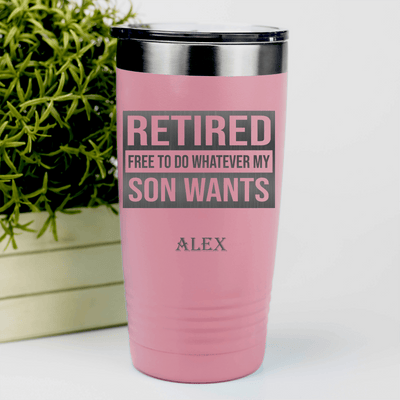 Salmon Retirement Tumbler With My Son Still Gives Me Orders Design