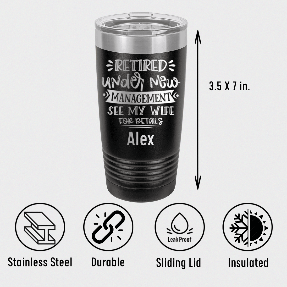 Unique Personalized My Wife Is My Only Boss Tumbler Customized Retirement Tumblers Gifts for Men by Groovy Guy