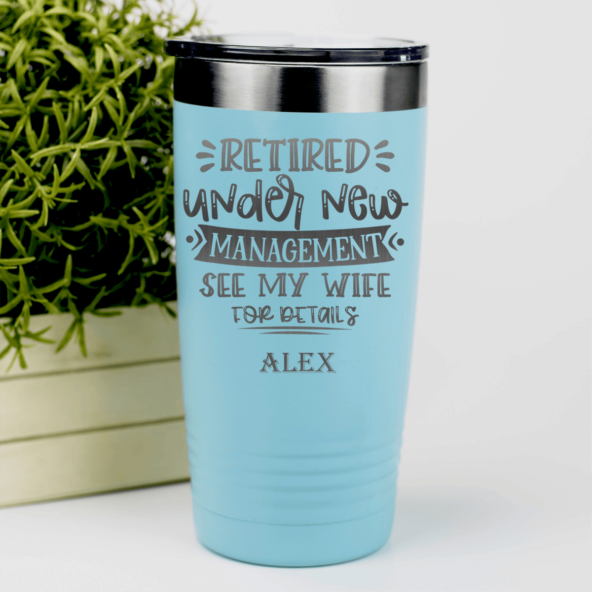 Teal Retirement Tumbler With My  Wife Is My Only Boss Design
