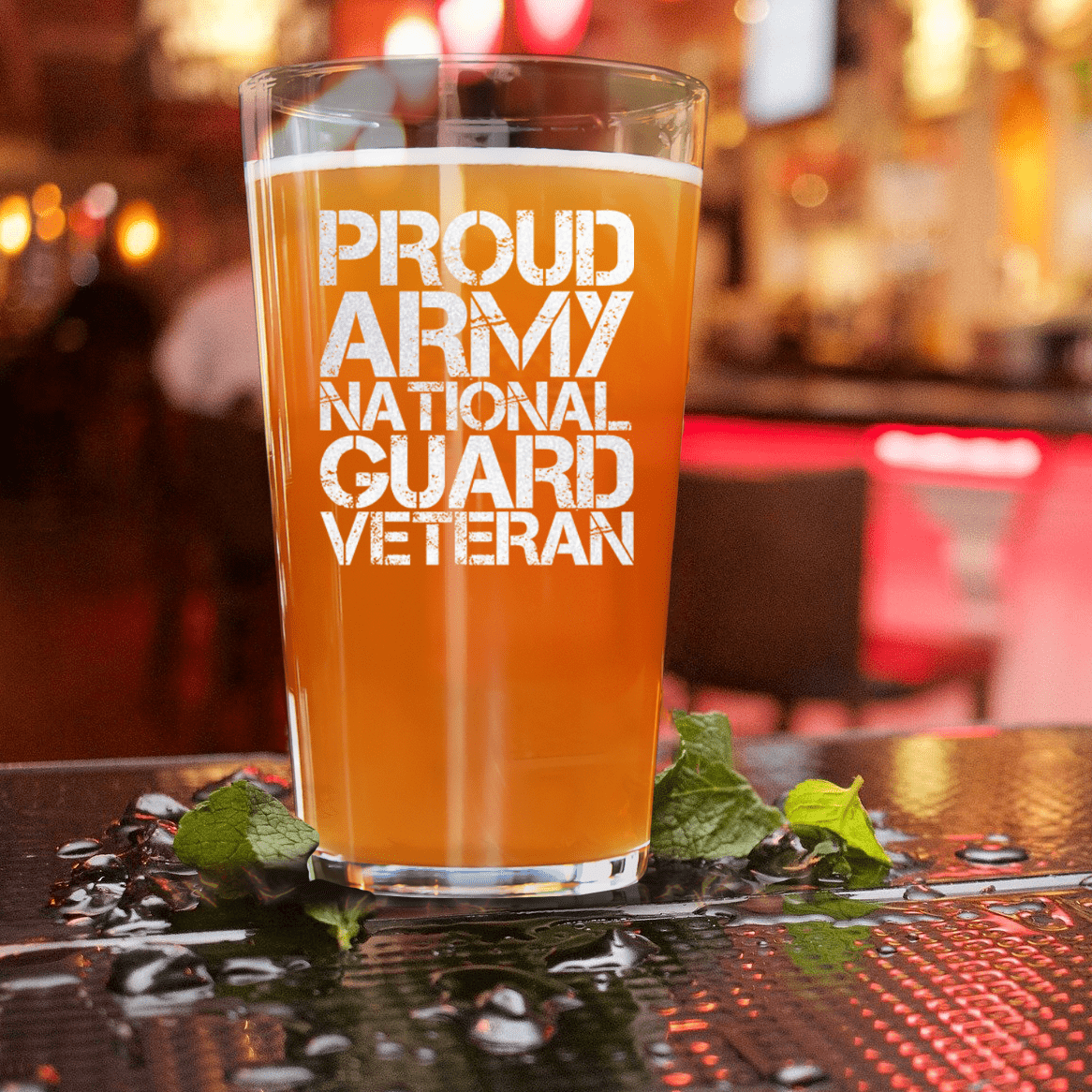 National Guard Veteran Pint Glass