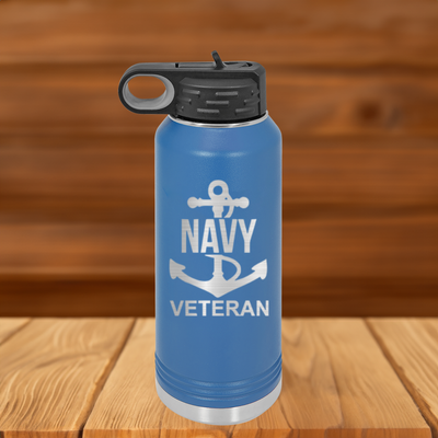 Navy Anchor Veteran Water Bottle
