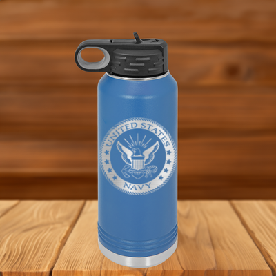Navy Badge Water Bottle