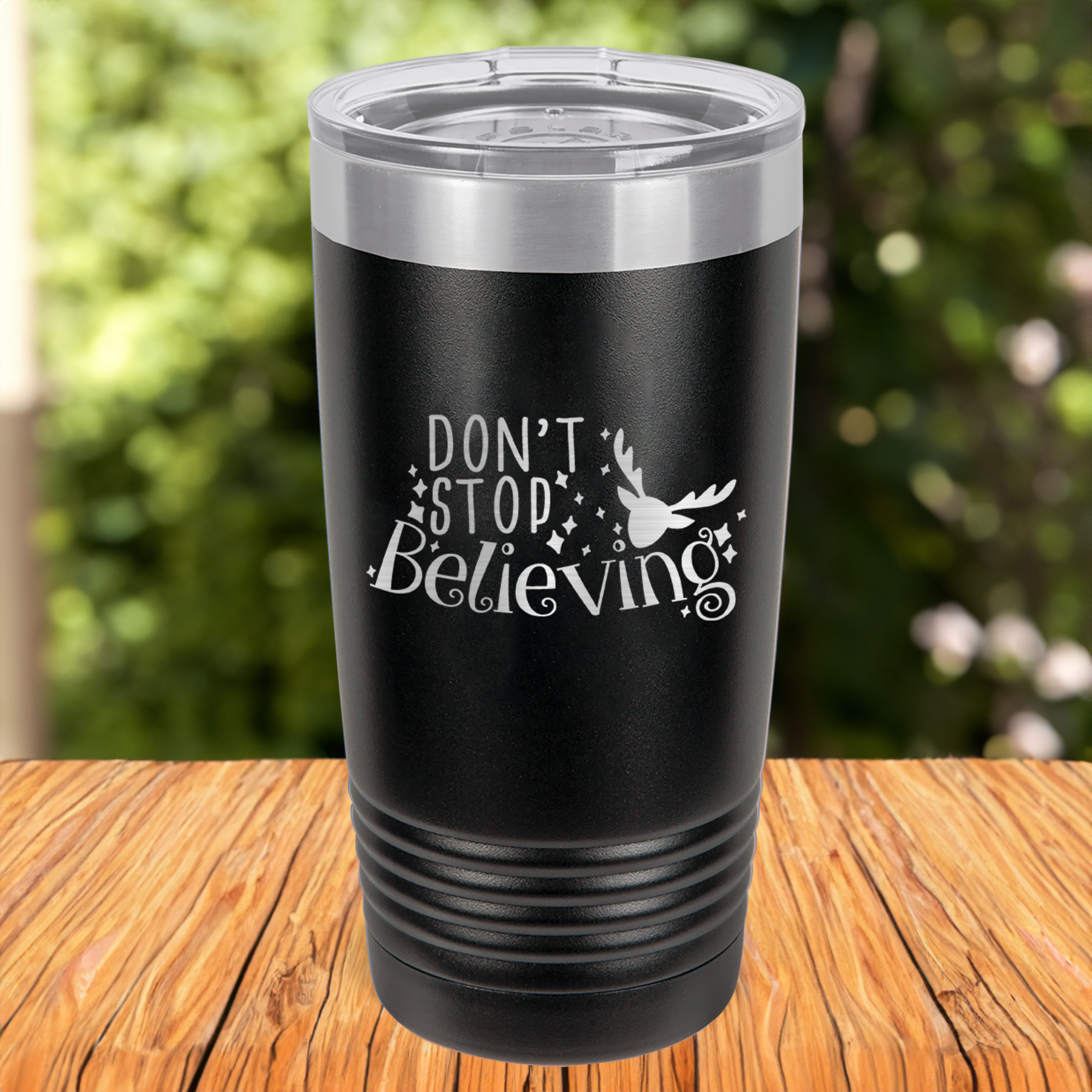 Funny Never Stop believing Ringed Tumbler