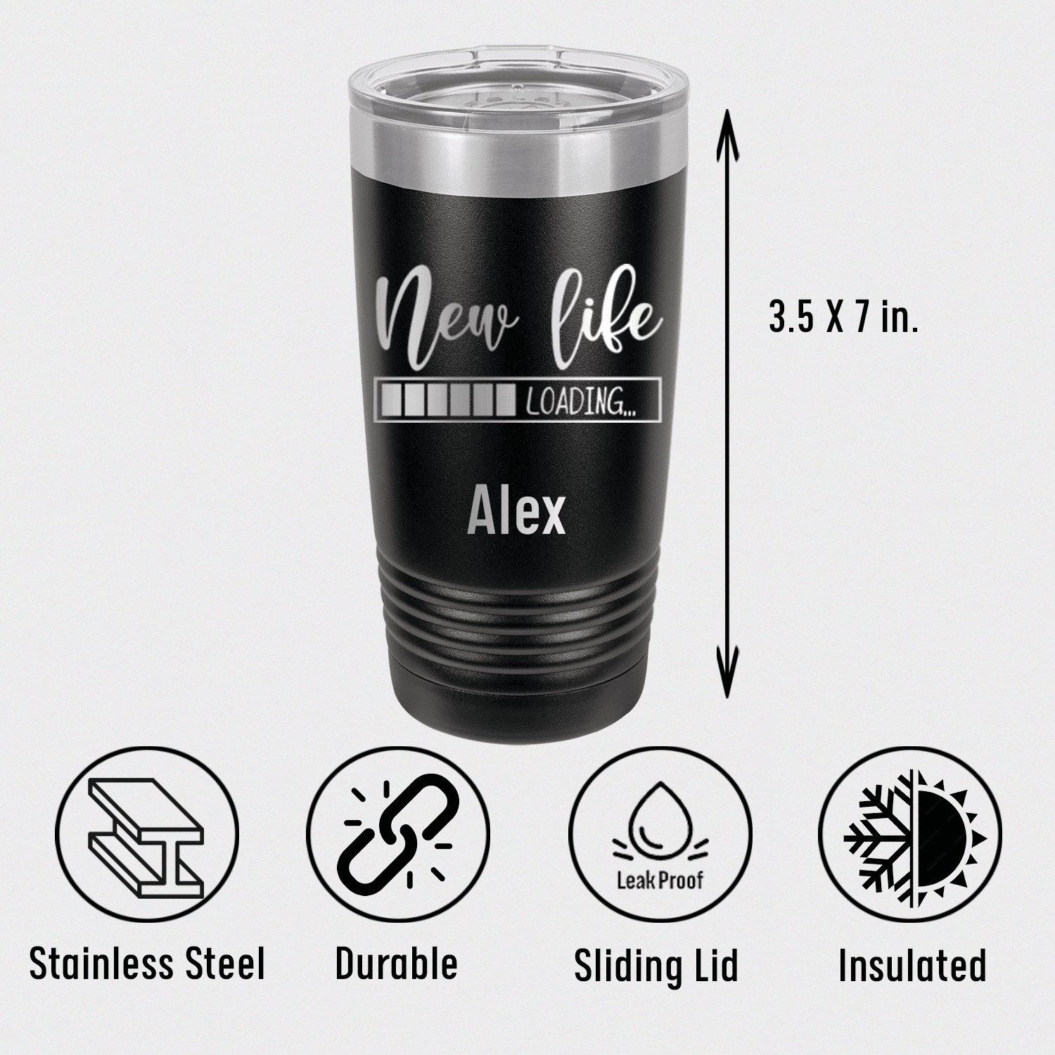 Unique Personalized New Life Loading Tumbler Customized Retirement Tumblers Gifts for Men by Groovy Guy