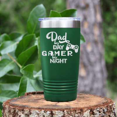 Green fathers day tumbler Night Gamer Dad