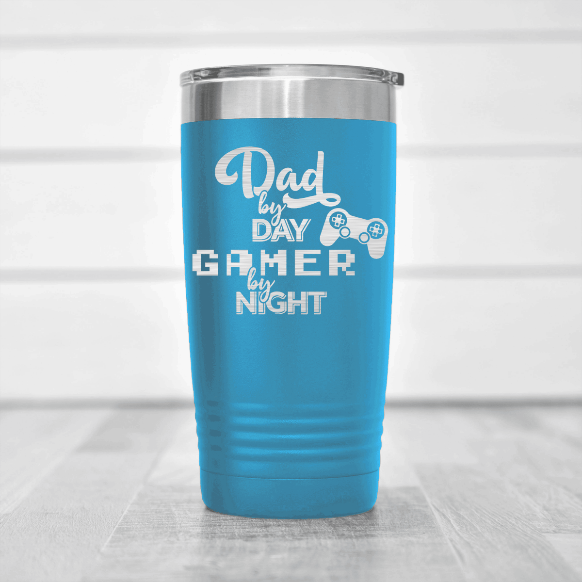 Light Blue fathers day tumbler Night Gamer Dad