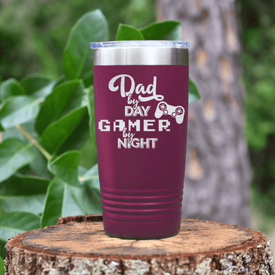Maroon fathers day tumbler Night Gamer Dad