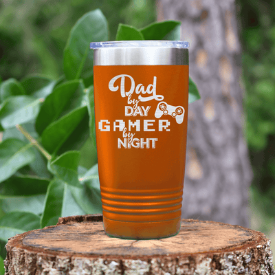 Orange fathers day tumbler Night Gamer Dad