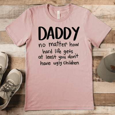 Heather Peach Mens T-Shirt With No Ugly Children Design