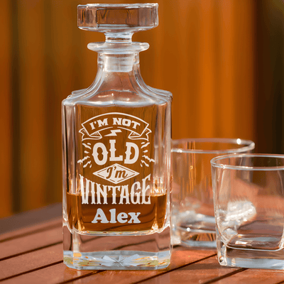 Funny Old Man Whiskey Decanter With Not Old Just Vintage Design