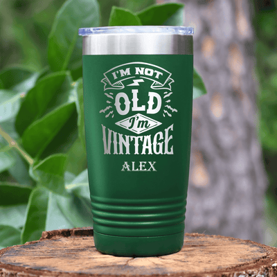 Green Funny Old Man Tumbler With Not Old Just Vintage Design