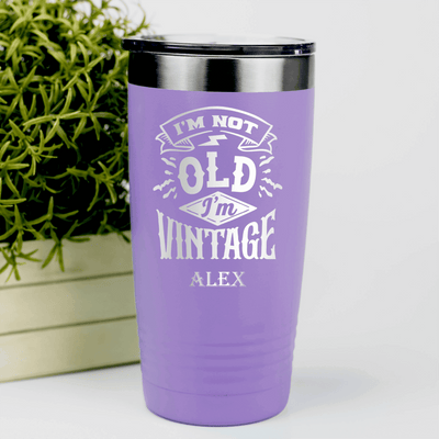 Light Purple Funny Old Man Tumbler With Not Old Just Vintage Design