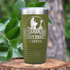 Military Green Veteran Tumbler With Not So Free Soldier Design