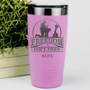 Pink Veteran Tumbler With Not So Free Soldier Design