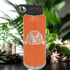 Orange Fathers Day Water Bottle With Number 1 Dad Design