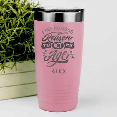 Salmon Funny Old Man Tumbler With Old In Age Young In Spirit Design