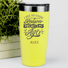 Yellow Funny Old Man Tumbler With Old In Age Young In Spirit Design
