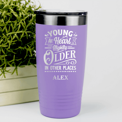 Light Purple Funny Old Man Tumbler With Older In Some Places Design
