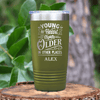 Military Green Funny Old Man Tumbler With Older In Some Places Design