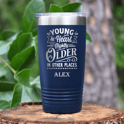 Navy Funny Old Man Tumbler With Older In Some Places Design