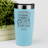 Teal Funny Old Man Tumbler With Older In Some Places Design