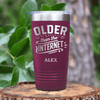 Maroon Funny Old Man Tumbler With Older Than The Internet Design