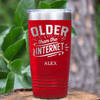 Red Funny Old Man Tumbler With Older Than The Internet Design