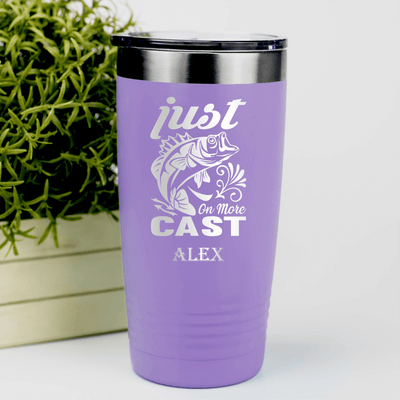 Light Purple Fishing Tumbler With One More Cast Design