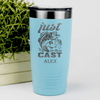 Teal Fishing Tumbler With One More Cast Design