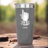 Grey Retirement Tumbler With One Retired Guy Design