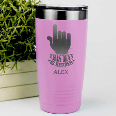 Pink Retirement Tumbler With One Retired Guy Design