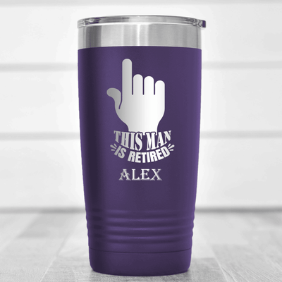 Purple Retirement Tumbler With One Retired Guy Design