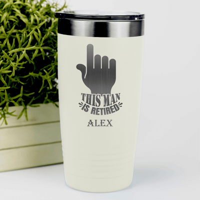 White Retirement Tumbler With One Retired Guy Design