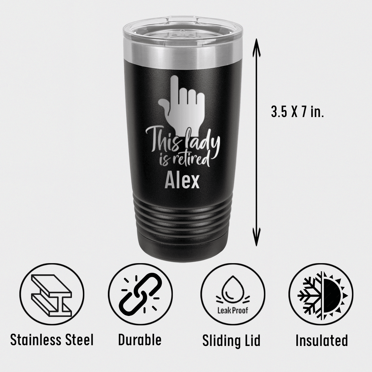 Unique Personalized One Retired Lady Tumbler Customized Retirement Tumblers Gifts for Men by Groovy Guy