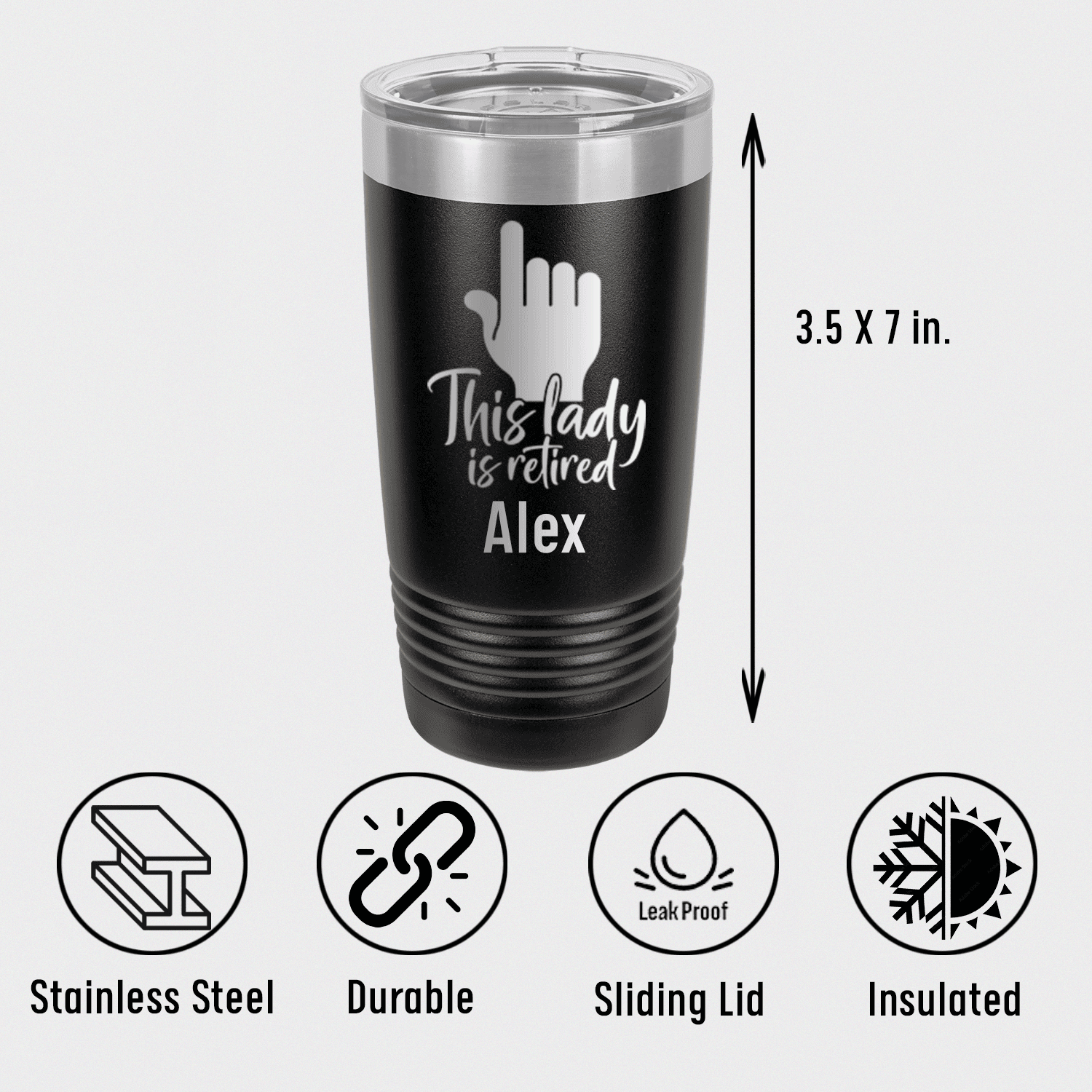 Unique Personalized One Retired Lady Tumbler Customized Retirement Tumblers Gifts for Men by Groovy Guy