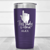 Purple Retirement Tumbler With One Retired Lady Design