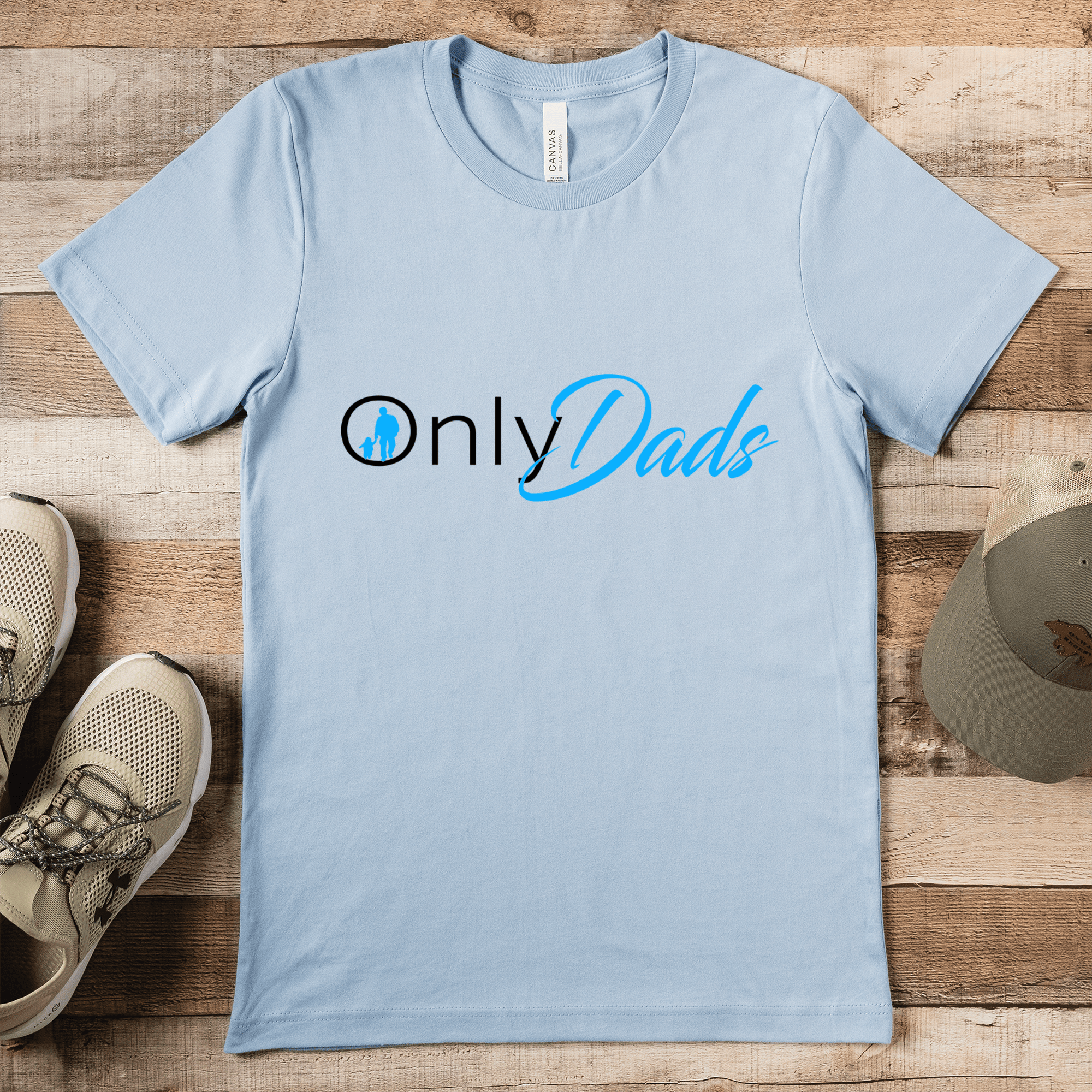 Light Blue Mens T-Shirt With Only Dads Design