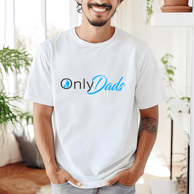 White Mens T-Shirt With Only Dads Design