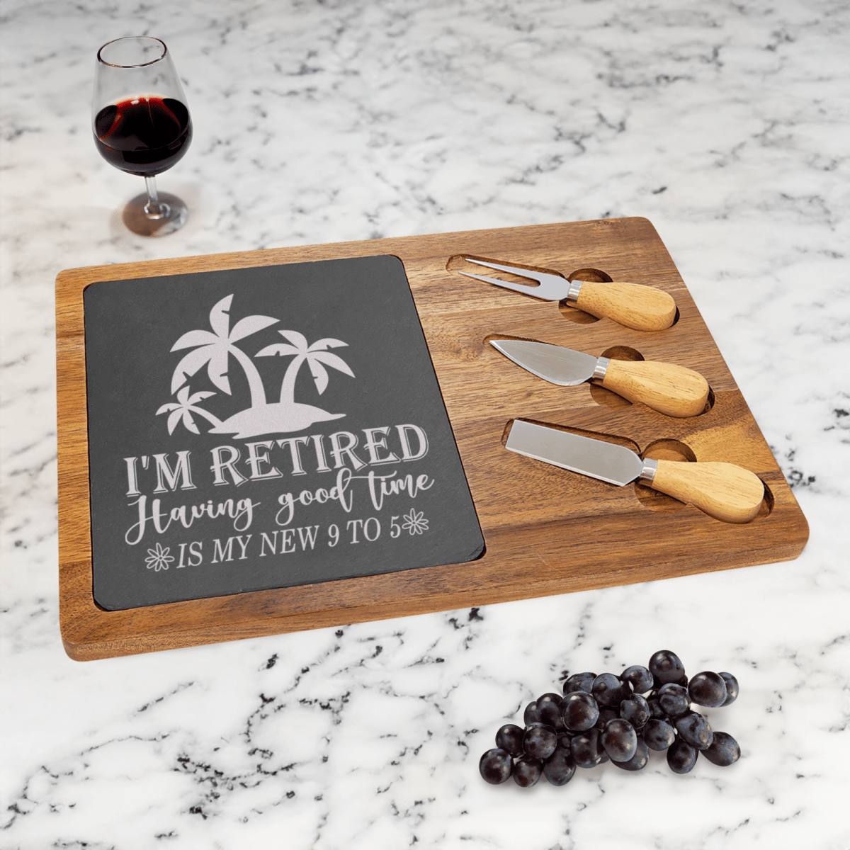 Unique Personalized Only Looking For A Good Time Wood Slate Serving Tray Customized Retirement Serving Boards Gifts for Men by Groovy Guy
