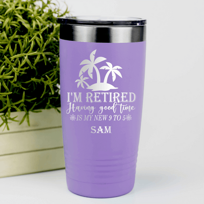 Light Purple Retirement Tumbler With Only Looking For A Good Time Design