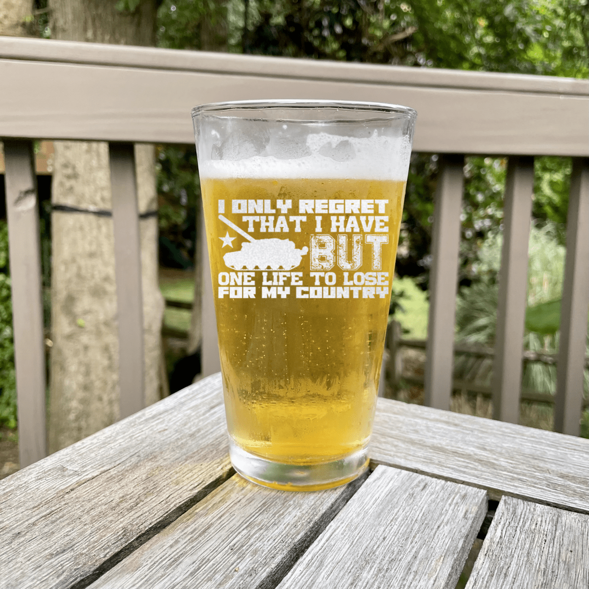 Unique Personalized Only One Life To Lose Pint Glass Customized Military Retirement Pint Glasses Gifts for Men by Groovy Guy