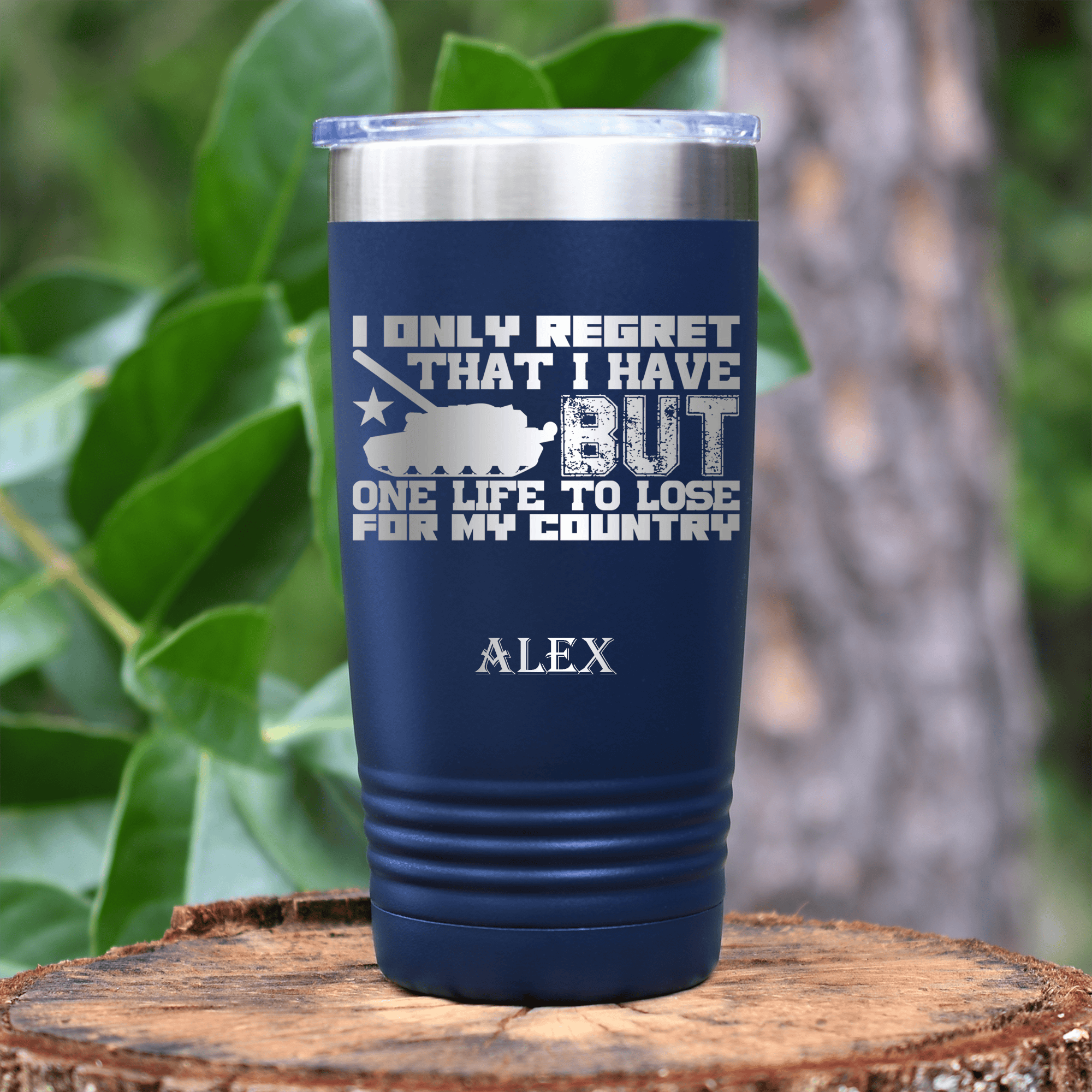 Navy Veteran Tumbler With Only One Life To Lose Design