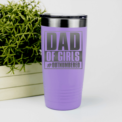Light Purple fathers day tumbler Outnumbered Girl Dad