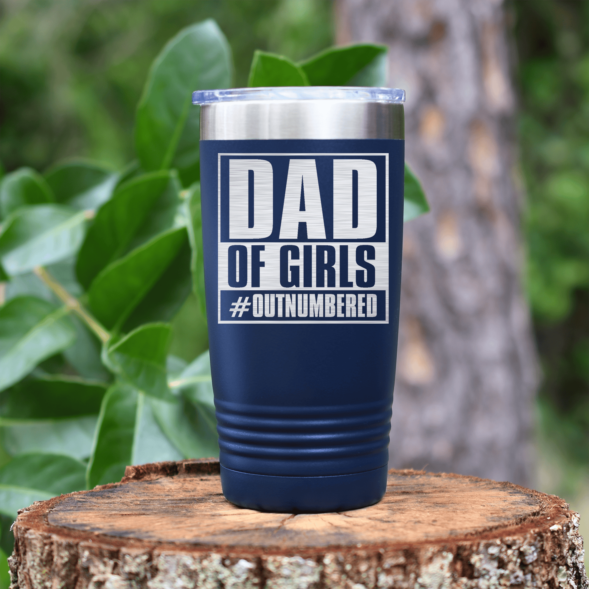 Navy fathers day tumbler Outnumbered Girl Dad