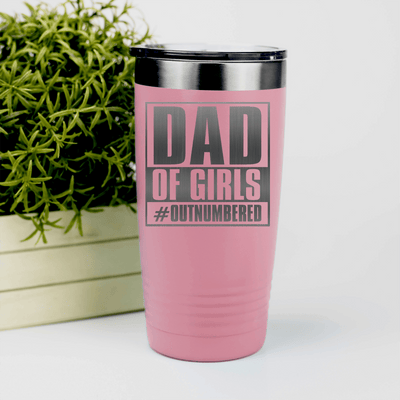 Salmon fathers day tumbler Outnumbered Girl Dad