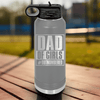Grey Fathers Day Water Bottle With Outnumbered Girl Dad Design