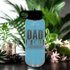 Light Blue Fathers Day Water Bottle With Outnumbered Girl Dad Design