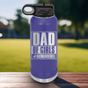 Purple Fathers Day Water Bottle With Outnumbered Girl Dad Design